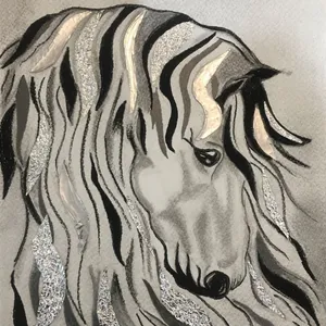 نقاشی مدل برجسته طرح اسب کد 1023