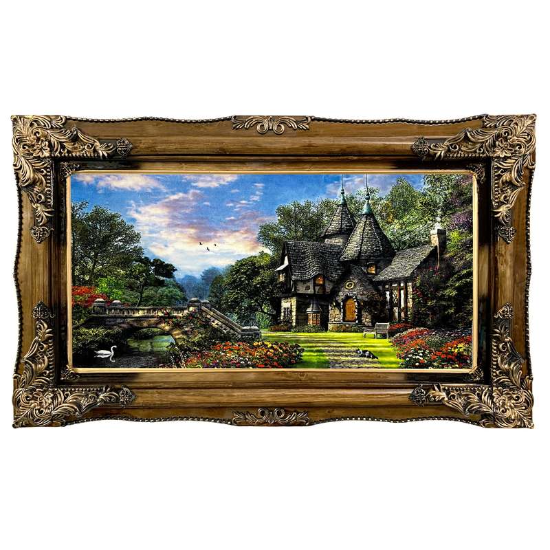 تابلو فرش ماشینی طرح دستبافت مدل عمارت کد 7465