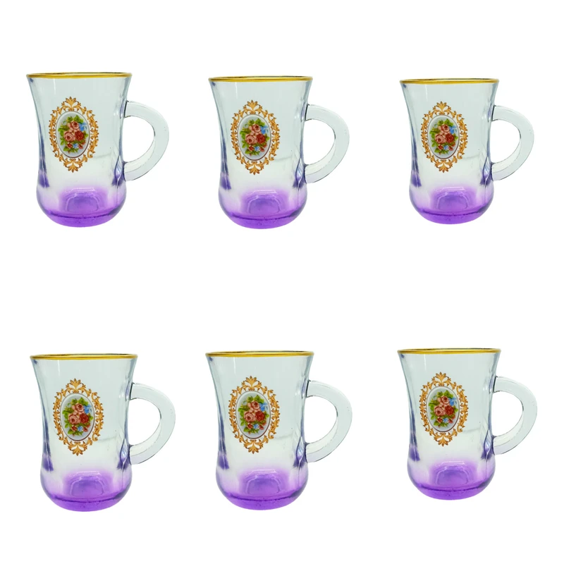 لیوان بلور کاوه مدل گلجام بسته 6 عددی 