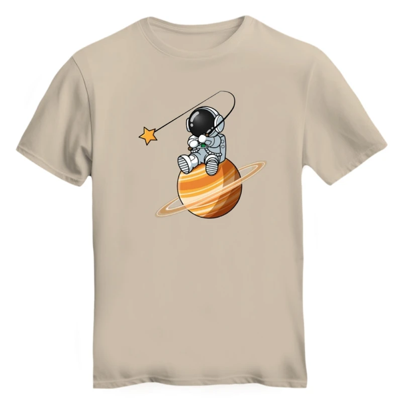 تی شرت آستین کوتاه زنانه مدل فضانور کد ۱۰ رنگ کرم