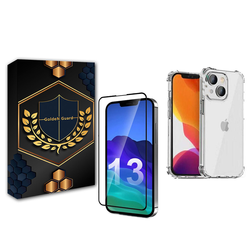 کاور گلدن گارد مدل کپسولی مناسب برای گوشی موبایل اپل Iphone 13 به همراه محافظ صفحه نمایش