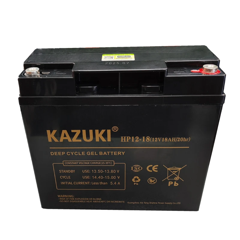 باتری ups با ولتاژ 12 ولت و شدت جریان 18 آمپرساعت کازوکی مدل hp12-18gel