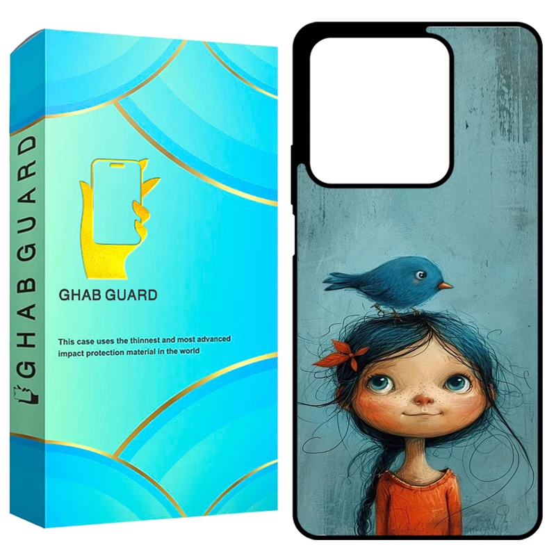 کاور قاب گارد طرح دختر و پرنده مدل GCHPN134 مناسب برای گوشی موبایل شیائومی Redmi Note 13 4G