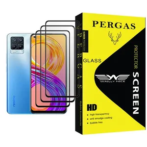 Waily Nice Pergas Glass MIX003 Screen Protector For Realme 8 Pro Pack Of 3