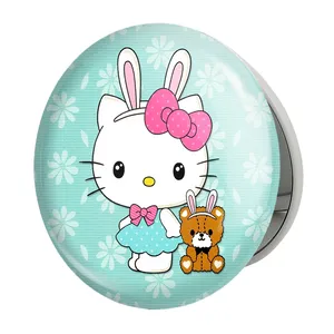 آینه جیبی خندالو طرح هلو کیتی مدل تاشو کد 24743 