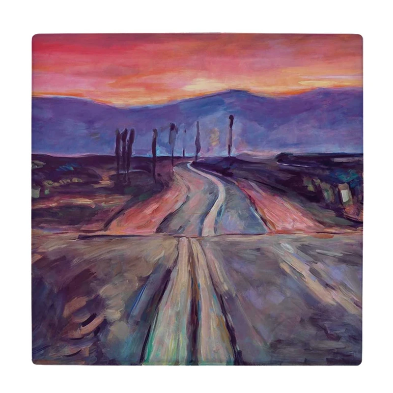  زیر لیوانی  طرح نقاشی آبستره جاده کد    5927760_4668