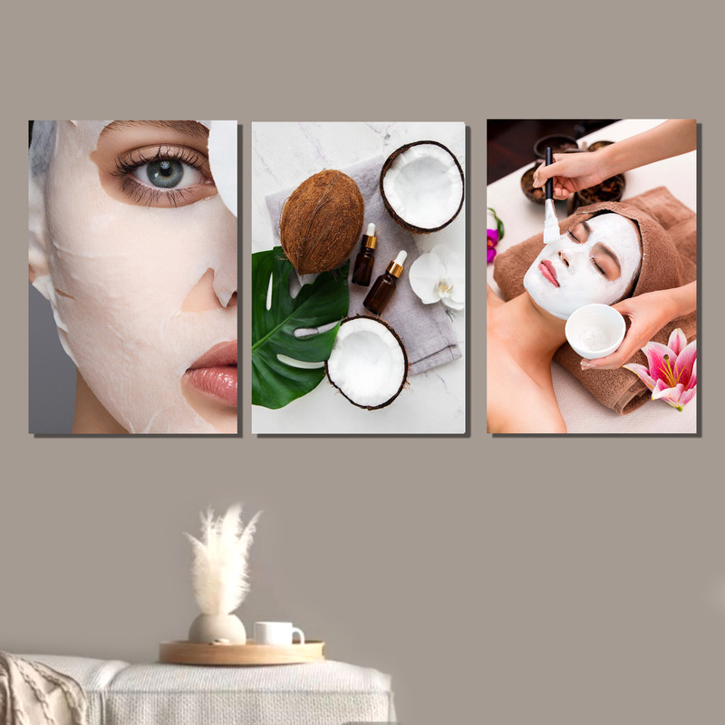 تابلو شاسی مدل دکوراتیو طرح پاکسازی پوست کد 971 مجموعه سه عددی