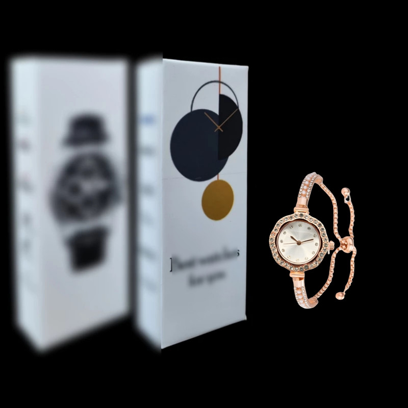 ساعت مچی عقربه ای زنانه مدل بند نگین دار مرواریدی قفل کرواتی  کد 3