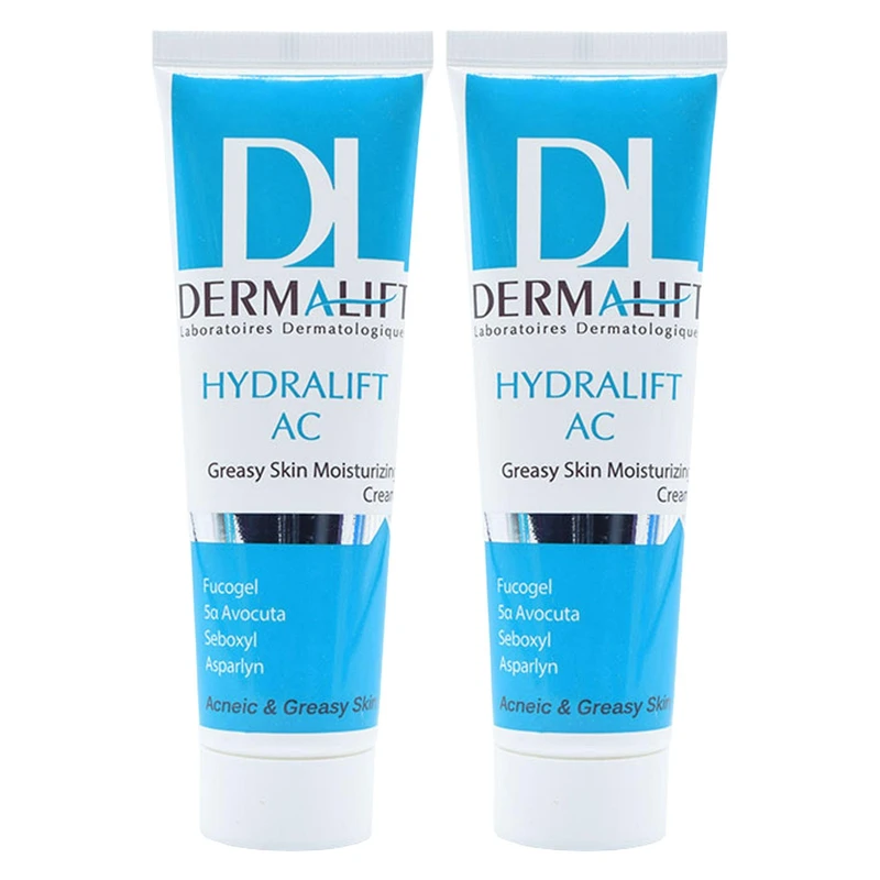 کرم مرطوب‌کننده پوست چرب درمالیفت مدل Hydralift AC Cream حجم 50 میلی‌لیتر بسته دو عددی
