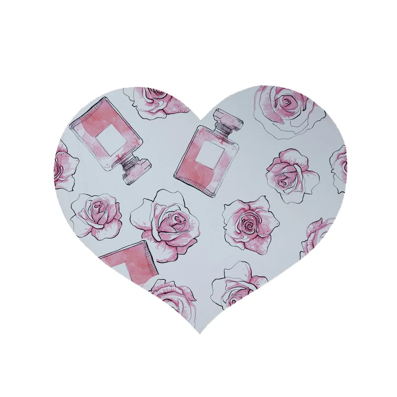 پادری مدل قلب طرح گل کد 5452 سایز 90x90 سانتی متر 