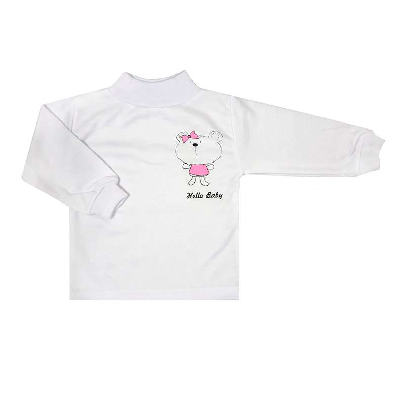 تی شرت آستین بلند نوزادی مدل یقه کشبافت کد Pk Cat