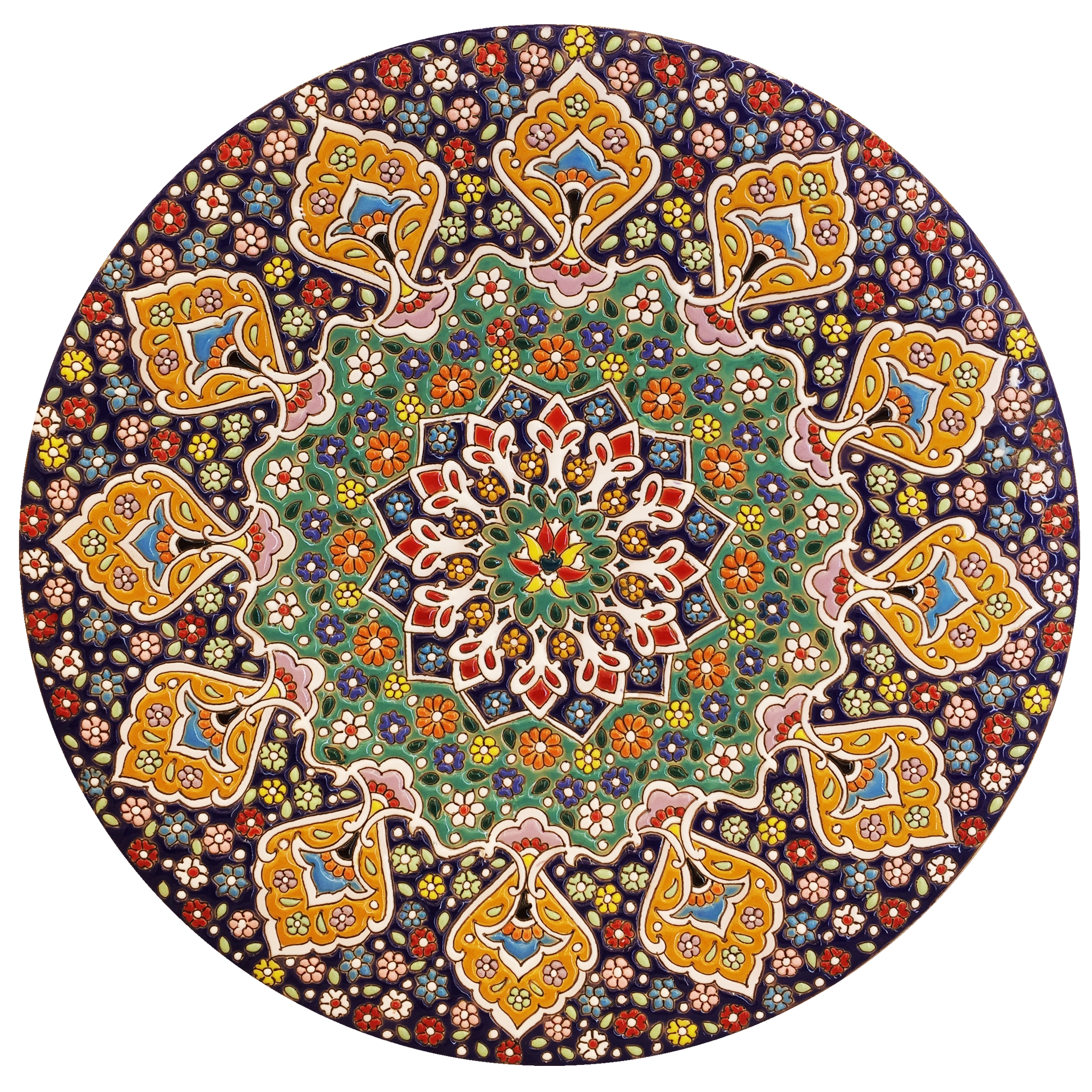 بشقاب میناکاری سفالی زمانیان کد ZMN30037