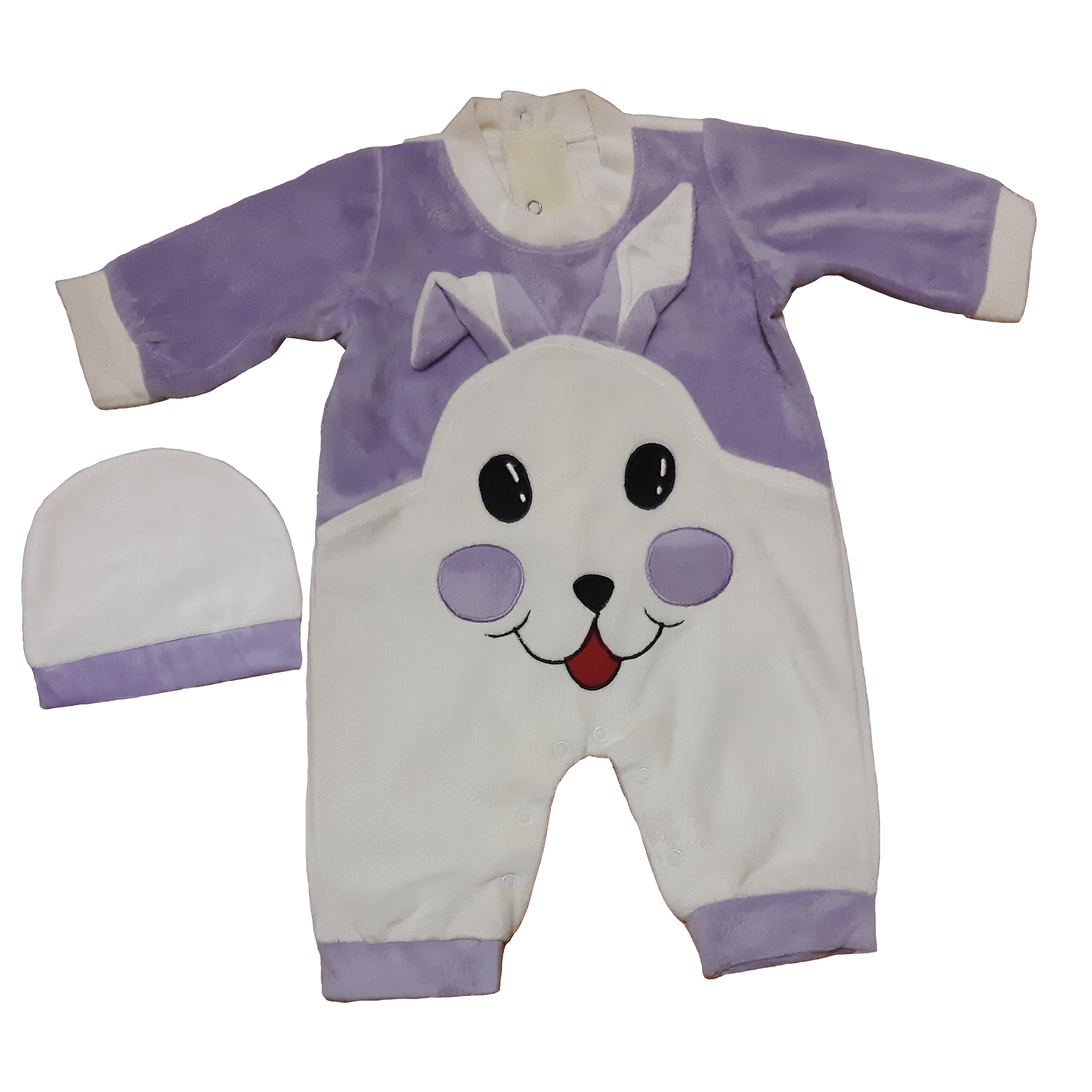 ست سرهمی و کلاه نوزادی مدل خرگوش