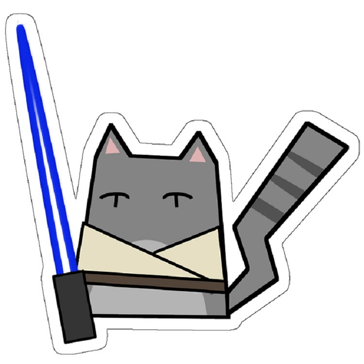 استیکر لپ تاپ مدل Skywalker Cat