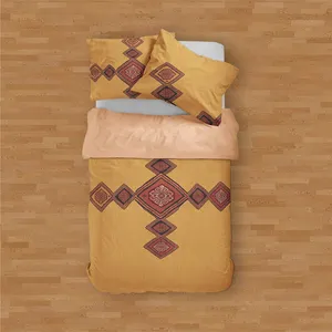 سرویس روتختی مدوپد طرح تک‌نقش ترکمن مدل png00057 یک نفره 4 تکه