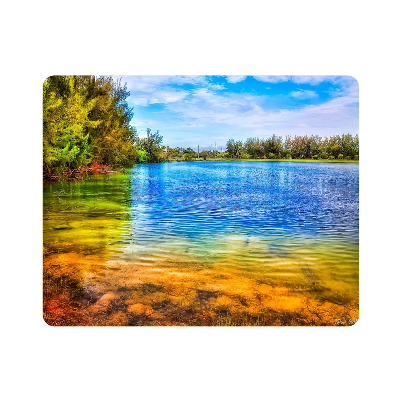 ماوس پد اطلس آبی طرح منظره ساحلی دریا و طبیعت مدل T1240