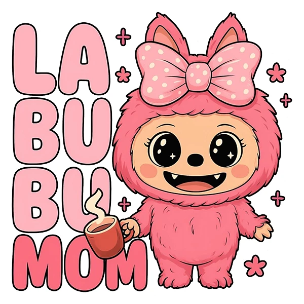 استیکر پارچه و لباس پاد آفرین طرح لبوبو کد 19