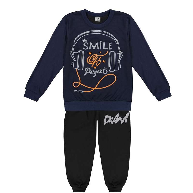 ست سویشرت و شلوار پسرانه بانالی مدل اسمایل کد 3581