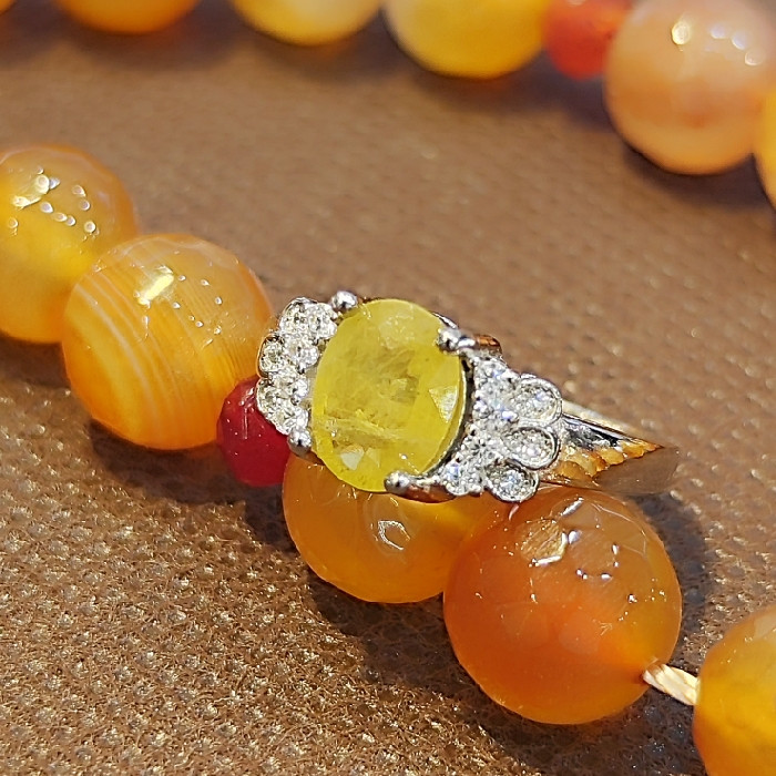 انگشتر نقره زنانه مدل سنگ یاقوت زرد آفریقایی کد 4009