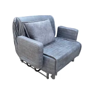 مبل تختخواب شو تک نفره گالری چوب آشنایی مدل آرتا با روکش پارچه و پایه فلز