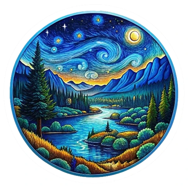 استیکر پارچه و لباس پاد آفرین طرح منظره کد 4828