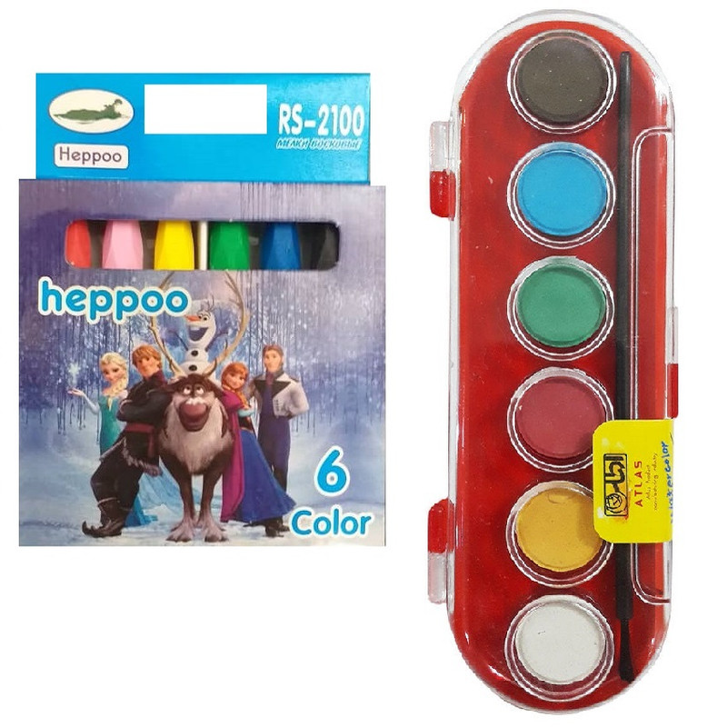 آبرنگ 6 رنگ مدل شقایق به همراه پاستل