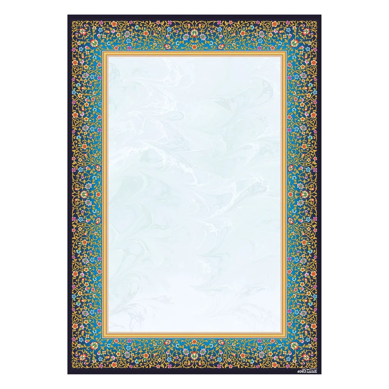 کاغذ تذهیب A4 خانه تذهیب طرح گلستان کد 4062 بسته 20 عددی