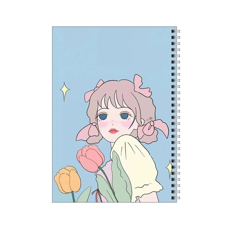 دفتر مشق 100 برگ بامبیلیپ طرح دختر و گل های لاله کد 5169435