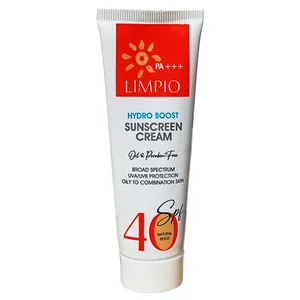 کرم ضد آفتاب بدون رنگ لیمپیو مدل SPF40 محافظ UVA ،UVB و PA+++، ضد لک و حساسیت، تنظیم ترشح چربی پوست، مناسب پوست‌ چرب و مختلط حجم 50 میلی‌لیتر