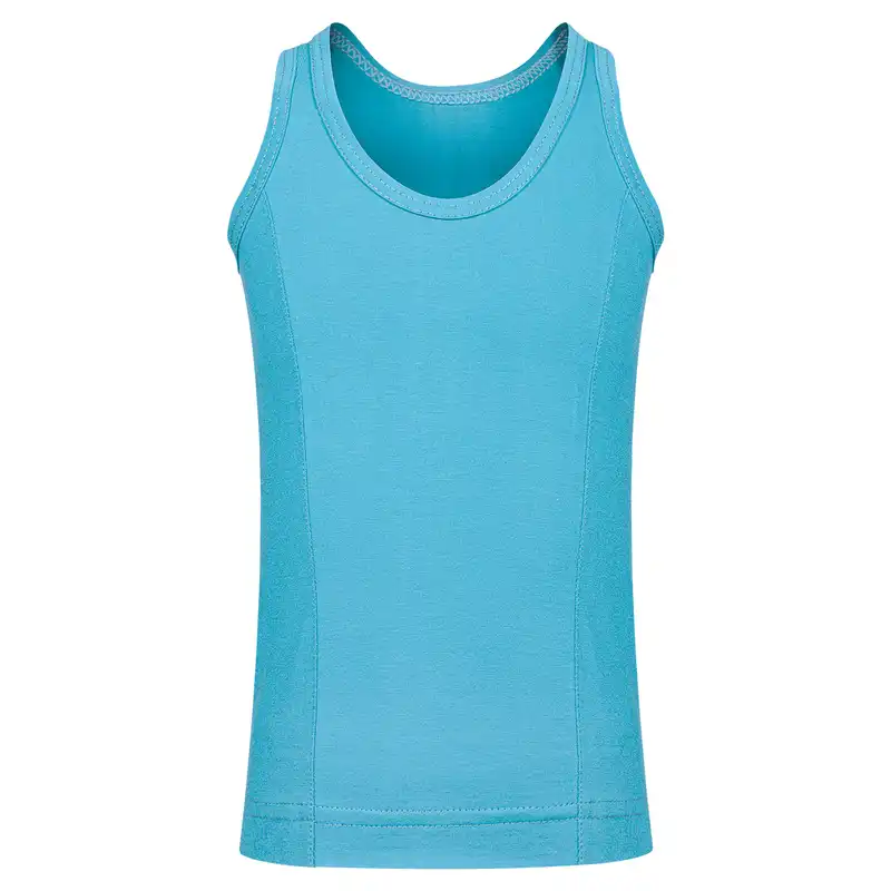 زیرپوش پسرانه مدل یکرو پنبه رنگ آبی فیروزه ای