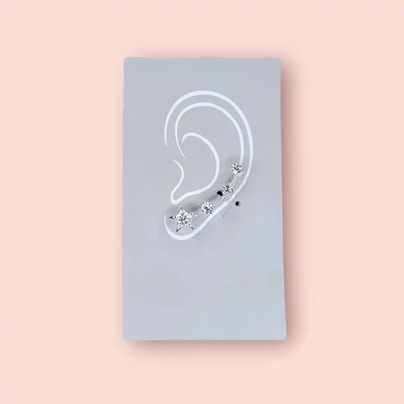 پیرسینگ نقره زنانه مدل ستاره دنباله دار 4268
