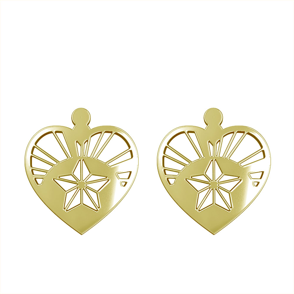 گوشواره طلا 18 عیار زنانه مدوپد مدل قلب کد GA1-13131