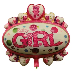 بادکنک فویلی طرح baby girl قلب مدل 12