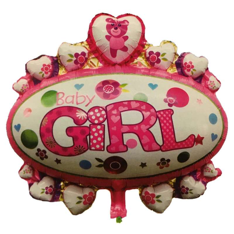 بادکنک فویلی طرح baby girl قلب مدل 12