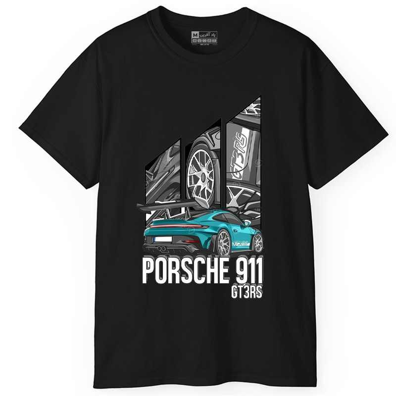 تی‌ شرت آستین کوتاه مردانه پاد آفرین طرح ماشین 911  کد 575