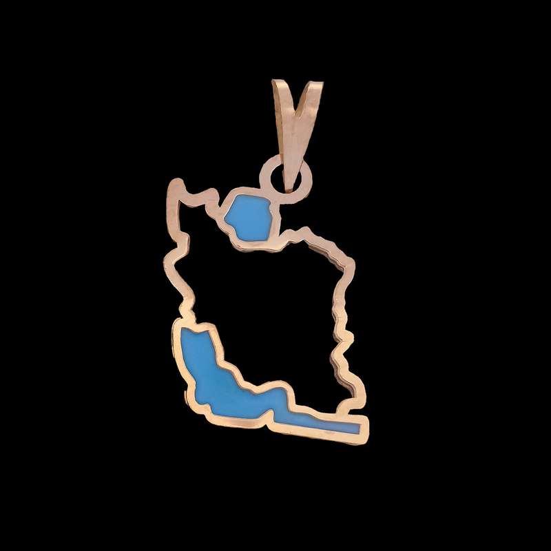 آویز گردنبند طلا 18 عیار دخترانه ناریا طرح ایران کد SH5