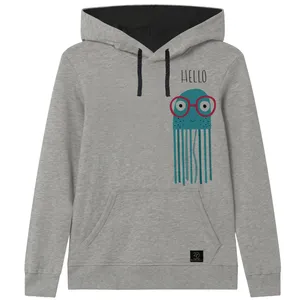 هودی دخترانه 27 مدل HELLO کد V79 رنگ طوسی