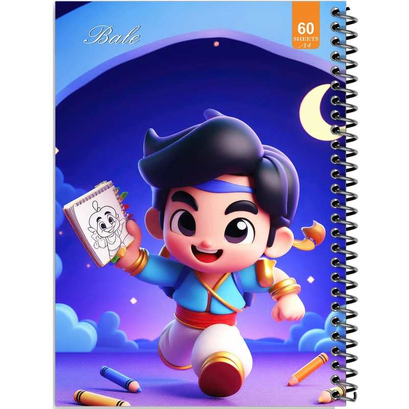 دفتر نقاشی 60 برگ انتشارات بله طرح فانتزی پسرانه کد A4-O279