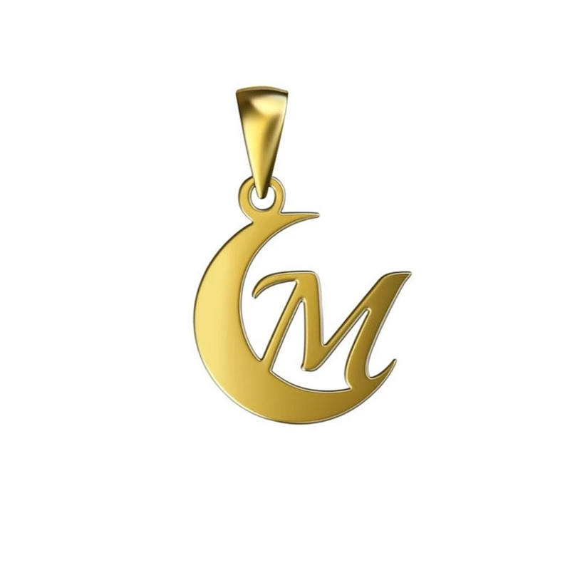 آویز گردنبند طلا 18 عیار زنانه مدوپد مدل M کد kc18991
