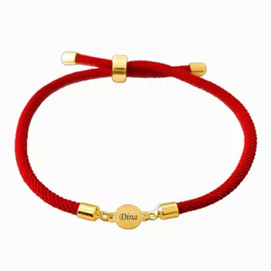 دستبند طلا 18 عیار دخترانه لیردا مدل اسم دینا 1237