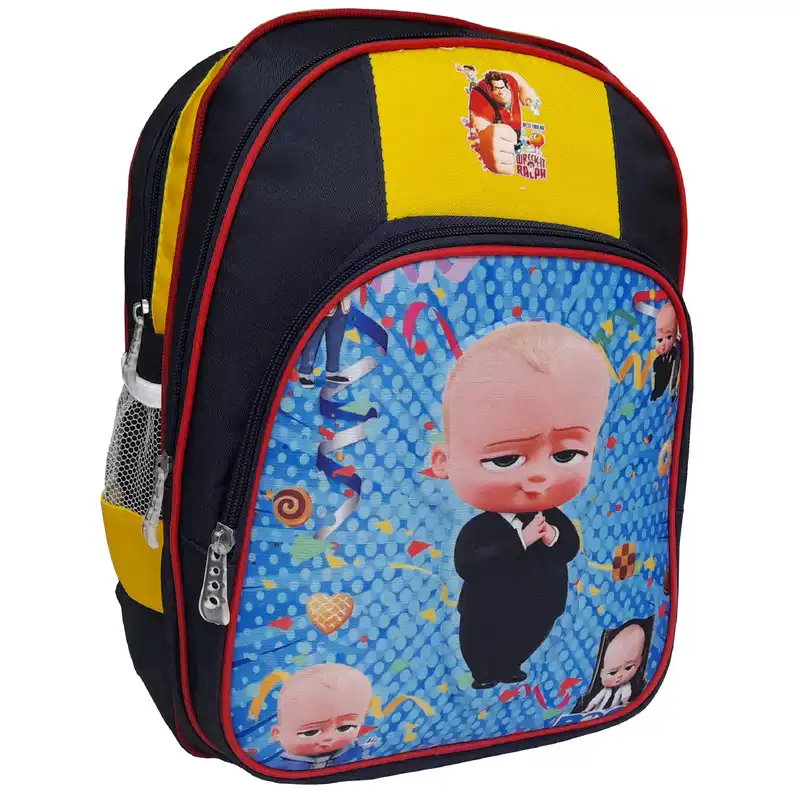 کوله پشتی مدل سه زیپ طرح بچه رئیس کد 1460