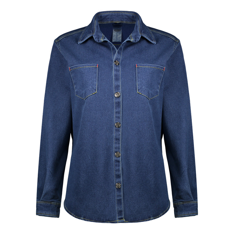 شومیز آستین بلند یقه برگردان زنانه مدل جین