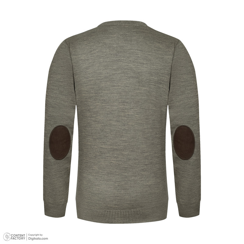 پلیور مردانه تریکو پاییزان مدل PR700 ملانژ رنگ صدری روشن