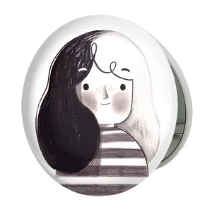 آینه جیبی خندالو طرح دخترونه مدل تاشو کد 6125 