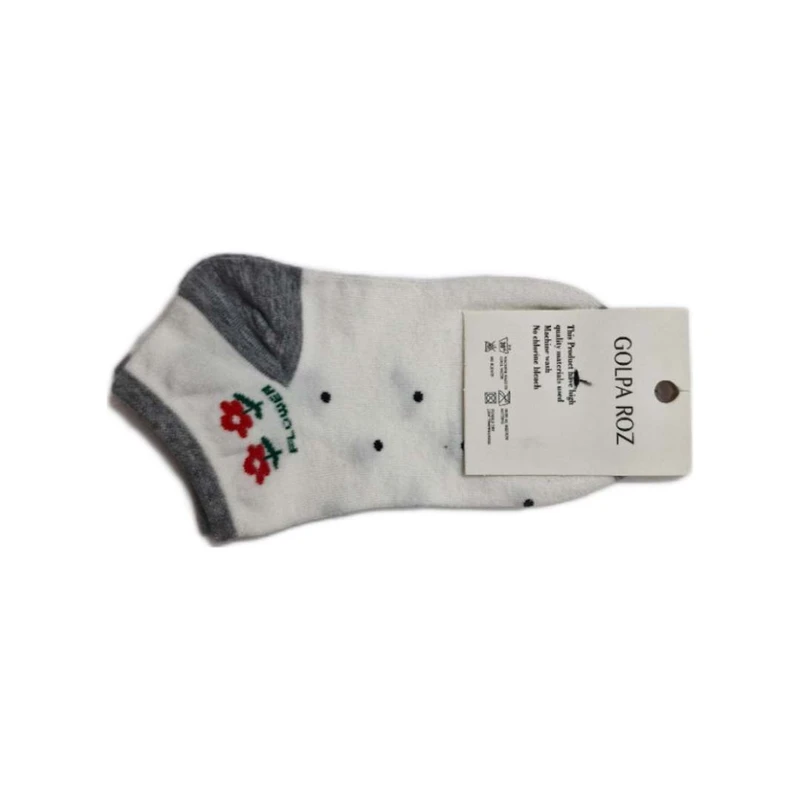 جوراب ساق کوتاه دخترانه گل پا رز کد 645