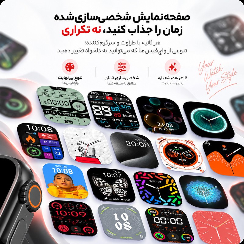 ساعت هوشمند 49 میلی متری مدل QX90 ULTRA با بند سیلیکونی همراه با هدفون بلوتوثی 