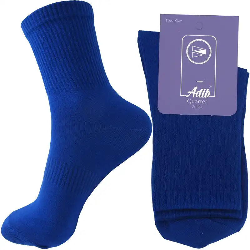 جوراب ورزشی زنانه ادیب مدل اسپرت کش انگلیسی رنگ آبی بسته 2 عددی