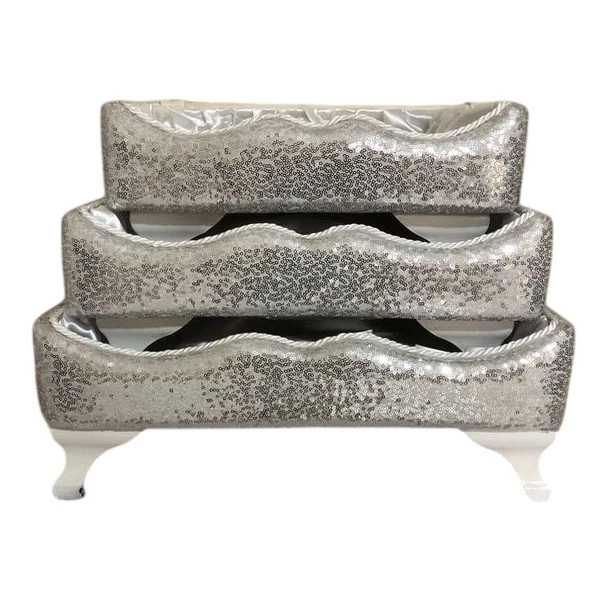 جعبه هدیه مدل تمام پولک عقد و بله برون مجموعه 3 عددی 