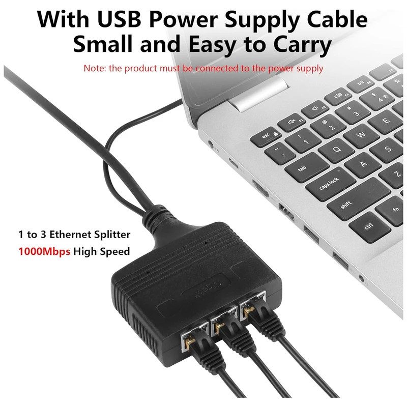 عکس شماره 6 : آداپتور شبکه 1 به 3 گیگابات مدل rj45-s