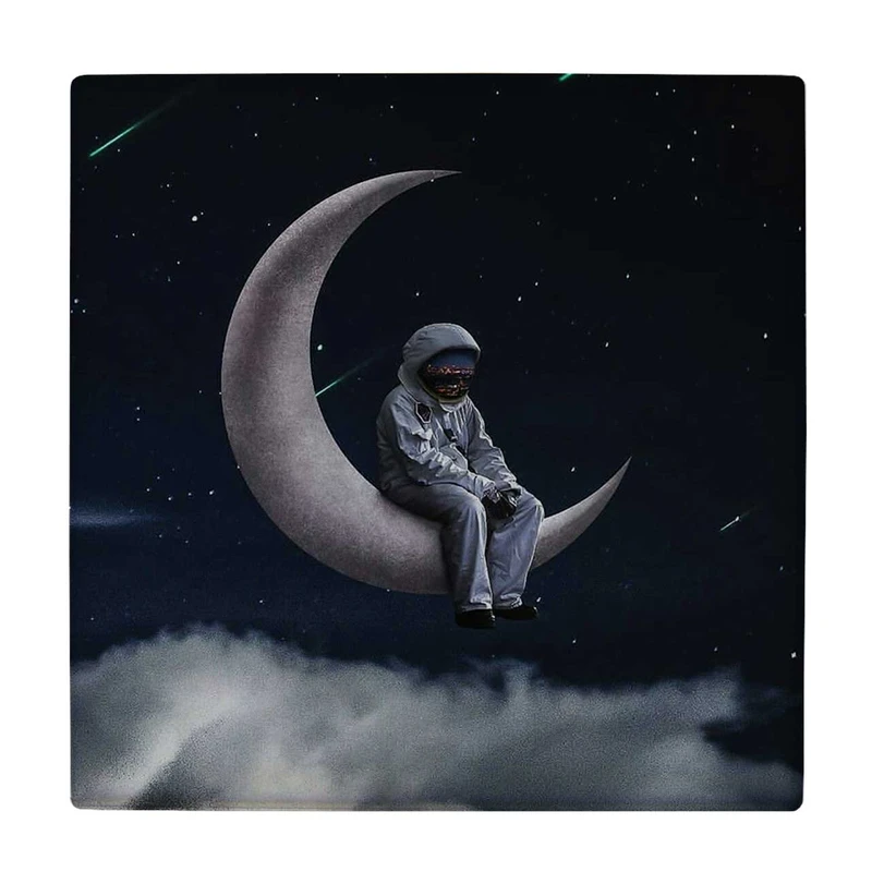 زیر لیوانی طرح فضانورد و ماه کد    4018474_2401